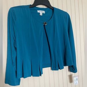 Dressbarn Teal Button-Accent Blouse